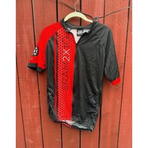 Bishop Racing SRAM 2X10 Men's XL Cycling Jersey Black Red Full Zip USA Made